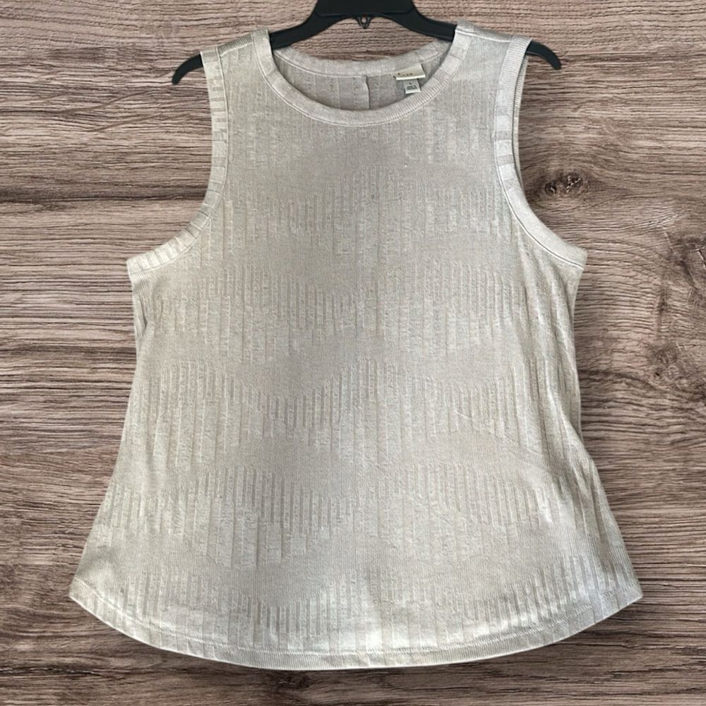 A New Day Elegant Tan Sleeveless Top